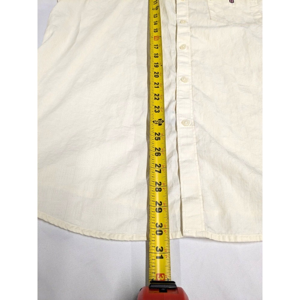 OTTO Men Sz: XL 44cm Trim Fit Short Sleeve Shirt Cream/Ivory Geometric Button Up - Picture 14 of 14